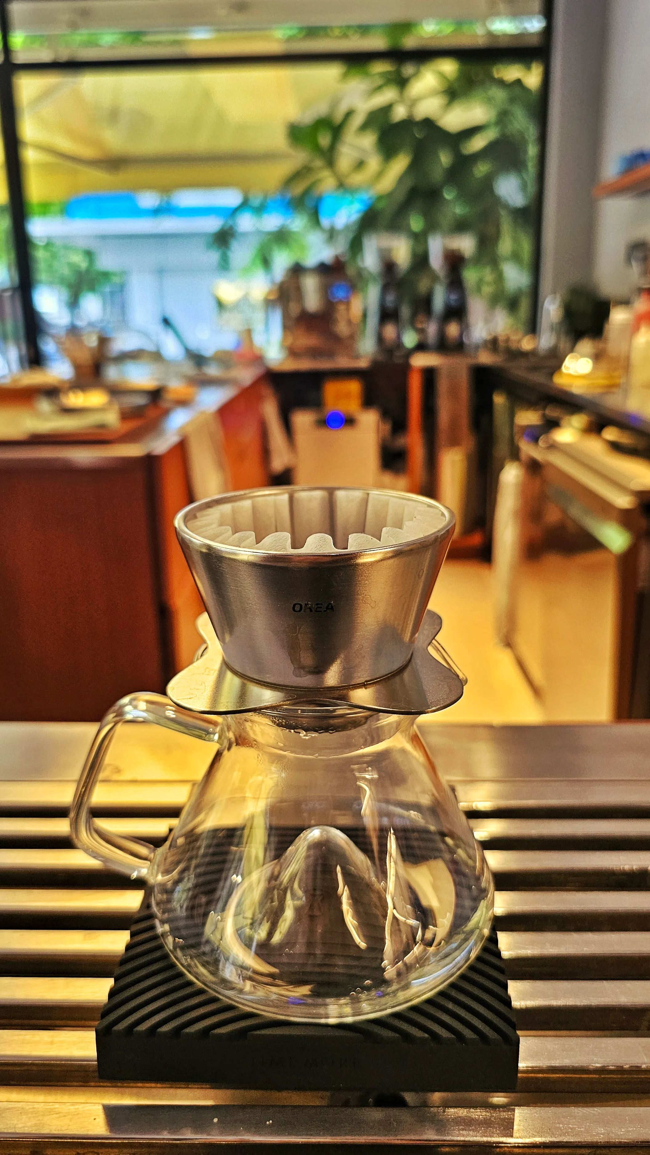 Hario pour-over dripper at the Juno pour-over bar